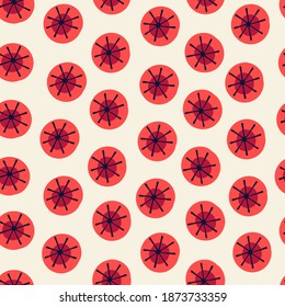 Seamless pattern with hand drawn abstract snowflakes on light-colored background. Winter, Christmas, New Year concept. For gift wrap and other surface design projects
