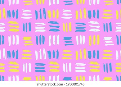 Seamless pattern with hand drawn abstract shapes. Scribbles handwritten with pen or pencil. Simple vector illustration