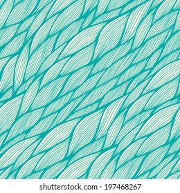 Seamless pattern with hand drawn abstract waves texture. Vector illustration