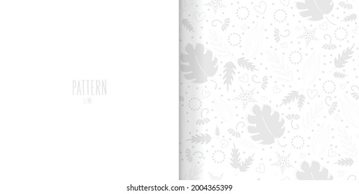 Seamless pattern hand drawn abstract line pop art collection contemporary style with stone and floral elements