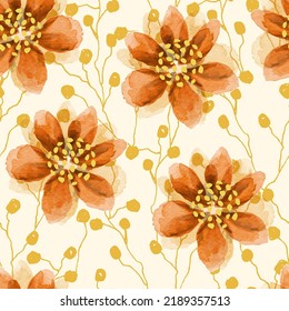 Seamless pattern with hand drawn abstract flowers. Colorful vector background