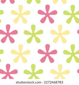 Seamless pattern of hand drawn abstract flowers. Design for mothers day, springtime and summertime celebration, scrapbooking, wedding invitation, textile, home and nursery decor.