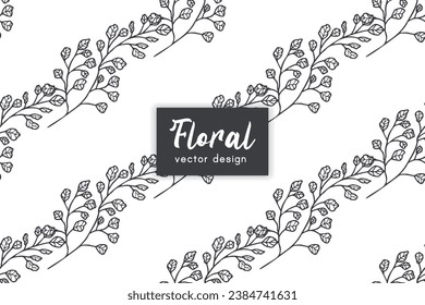 Seamless pattern with hand drawn abstract shapes and floral elements. Vector illustration. backgrounds