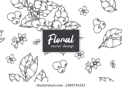 Seamless pattern with hand drawn abstract shapes and floral elements. Vector illustration. backgrounds