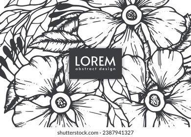seamless pattern with hand drawn abstract shapes and floral elements. Vector illustration. background design template	
