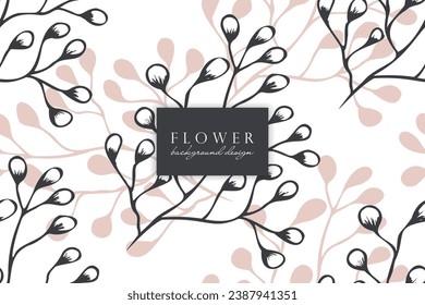 seamless pattern with hand drawn abstract shapes and floral elements. Vector illustration. background design template	
