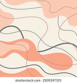 Seamless pattern with hand drawn abstract shapes. Vector illustration.