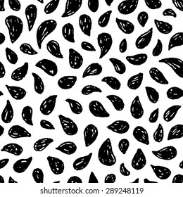 Seamless pattern. Hand drawn abstract shapes. Ink doodles.