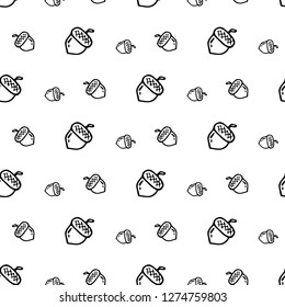 Seamless pattern Hand drawn acorn doodle. Sketch Back to school, icon. Decoration element. Isolated on white background. Vector illustration.