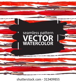 Seamless pattern with hand drawn acrylic stripes. Brown and red stripes with rough edges.