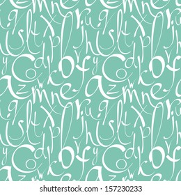Seamless pattern with hand drawn alphabet. Vector illustration
