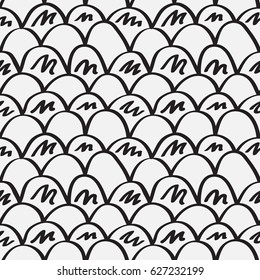 Seamless pattern with hand drawn arcs. 