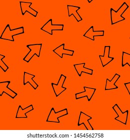 Seamless pattern Hand Drawn arrow doodle. Sketch style icon. Decoration element. Isolated on white background. Flat design. Vector illustration.