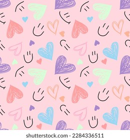 Seamless pattern with hand drawn. Background for textile, wrapping paper, fashions, illustrations.