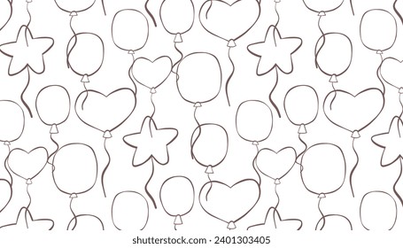 Seamless pattern with  ballon’s, hand drawn background