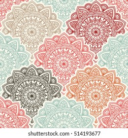 Seamless pattern.  Hand drawn background. Islam, Arabic, Indian, ottoman motifs. Endless pattern can be used for ceramic tile, wallpaper, wrapping paper, invitation card, textile, web page background