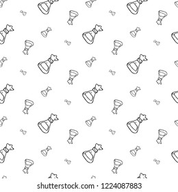 Seamless pattern hand drawn bag. Doodle black sketch. Sign symbol. Decoration element. Isolated on white background. Flat design. Vector illustration.