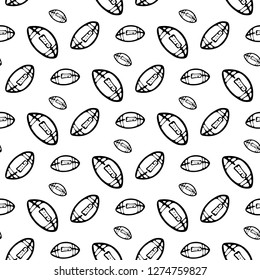 Seamless pattern Hand drawn ball doodle. Sketch Back to school, icon. Decoration element. Isolated on white background. Vector illustration.