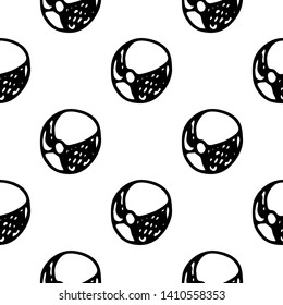 Seamless pattern Hand drawn ball doodle. Sketch children's toy icon. Decoration element. Isolated on white background. Vector illustration.