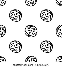 Seamless pattern Hand drawn ball doodle. Sketch children's toy icon. Decoration element. Isolated on white background. Vector illustration.