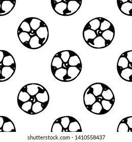 Seamless pattern Hand drawn ball doodle. Sketch children's toy icon. Decoration element. Isolated on white background. Vector illustration.