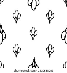 Seamless pattern Hand drawn ballons doodle. Sketch children's toy icon. Decoration element. Isolated on white background. Vector illustration.