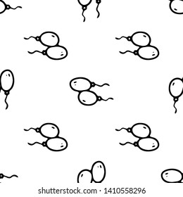 Seamless pattern Hand drawn ballons doodle. Sketch children's toy icon. Decoration element. Isolated on white background. Vector illustration.