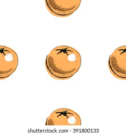 Seamless pattern with hand drawn banana sketchy style on white background/ Doodle fruits/ Hand drawn vector illustration