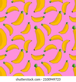 Seamless pattern with hand drawn Bananas. Background for textile, wrapping paper, illustrations.