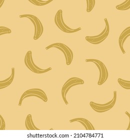 Seamless pattern of hand drawn bananas. 