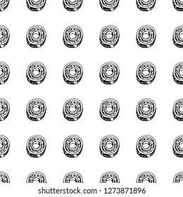 Seamless pattern Hand drawn bearing doodle. Sketch style icon. Decoration element. Isolated on white background. Flat design. Vector illustration.