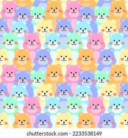 Seamless pattern with hand drawn bears. Background for textile, wrapping paper, fashions, illustrations.