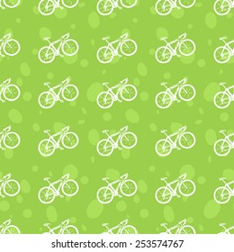 Seamless pattern with hand drawn bicycle.