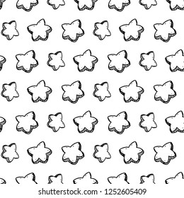 Seamless pattern hand drawn biscuit doodle. Sketch style icon. Decoration element. Isolated on white background. Flat design. Vector illustration.