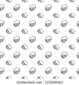 Seamless pattern hand drawn biscuit doodle. Sketch style icon. Decoration element. Isolated on white background. Flat design. Vector illustration.