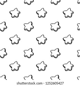 Seamless pattern hand drawn biscuit doodle. Sketch style icon. Decoration element. Isolated on white background. Flat design. Vector illustration.