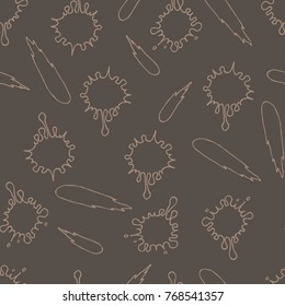 Seamless pattern of hand drawn blobs, stains and brushstrokes