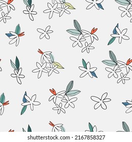 Patrón sin foco con mandarina en floración dibujada a mano, naranja para diseño de superficie, afiches, ilustraciones. Alimentos veganos sanos, fruta tropical