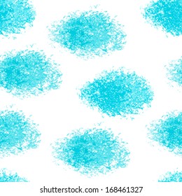 Seamless pattern with hand drawn blue clouds. Vector illustration