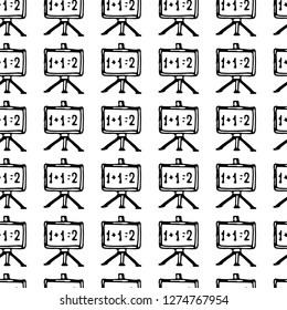 Seamless pattern Hand drawn board with a schedule doodle. Sketch Back to school, icon. Decoration element. Isolated on white background. Vector illustration.