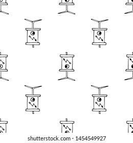 Seamless pattern Hand Drawn board with a schedule doodle. Sketch style icon. Decoration element. Isolated on white background. Flat design. Vector illustration.