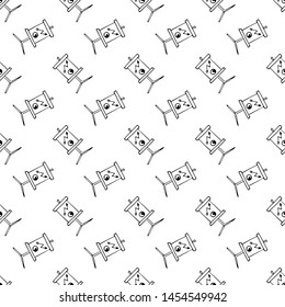 Seamless pattern Hand Drawn board with a schedule doodle. Sketch style icon. Decoration element. Isolated on white background. Flat design. Vector illustration.