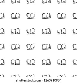 Seamless pattern Hand drawn book with a bookmark doodle. Sketch Back to school, icon. Decoration element. Isolated on white background. Vector illustration.