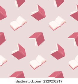 Seamless pattern of hand drawn books on isolated background. Design for educational prints, scrapbooking, textile, home or office decor, paper craft. 