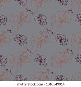 Seamless pattern with hand drawn bow-tie. Detailed sketch of holiday symbol. Useful for background, fabric or paper.
