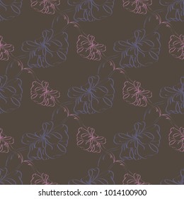Seamless pattern with hand drawn bow-tie. Detailed sketch of holiday symbol. Useful for background, fabric or paper.