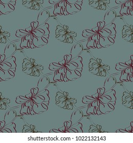 Seamless pattern with hand drawn bow-tie. Detailed sketch of holiday symbol. Useful for background, fabric or paper.