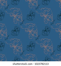 Seamless pattern with hand drawn bow-tie. Detailed sketch of holiday symbol. Useful for background, fabric or paper.