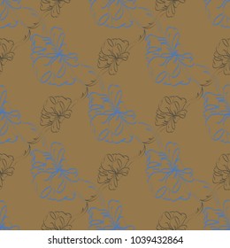 Seamless pattern with hand drawn bow-tie. Detailed sketch of holiday symbol. Useful for background, fabric or paper.