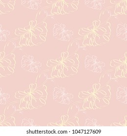 Seamless pattern with hand drawn bow-tie. Detailed sketch of holiday symbol. Useful for background, fabric or paper.